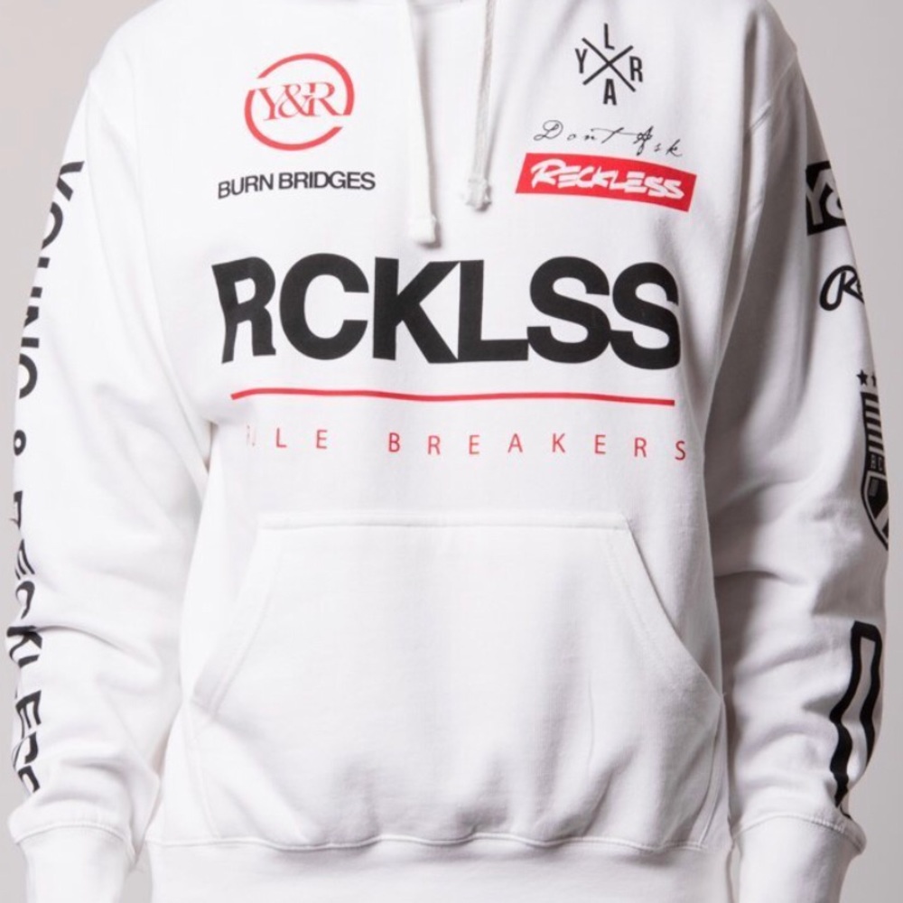 Y&R White Fast Track Hoodie